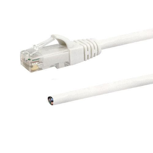 RJ45 to Blunt CAT6 Solid Pigtail Cable - White - 80ft - 568B