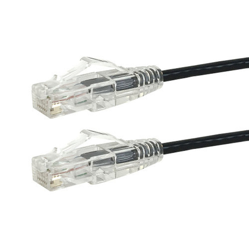 RJ45 Cat6 UTP Ultra-Thin Patch Cable - Premium Fluke Patch Cable Certified - CMR Riser Rated - Black - 35ft