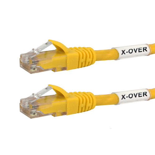 RJ45 Cat6 2-Pair Cross-Wired Patch Cable - Yellow - 1ft