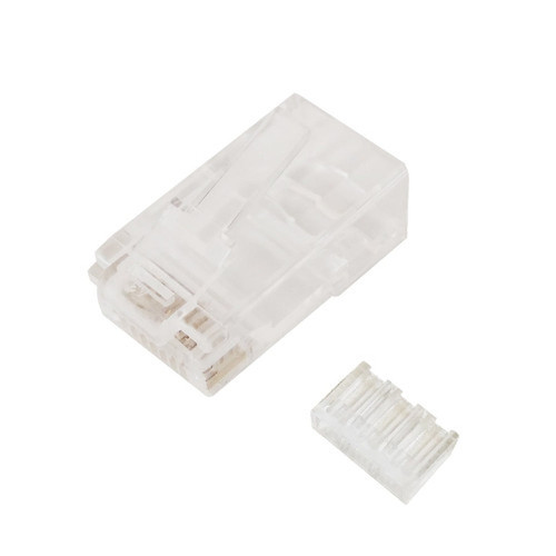 RJ45 Cat6a Plug w Insert Solid or Stranded 8P 8C - Pack of 50