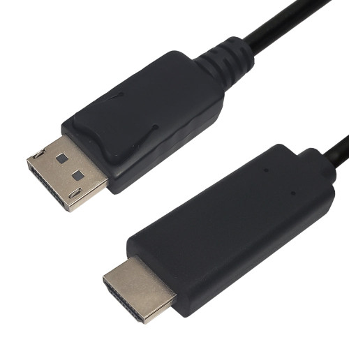 DP1.4 Male to HDMI Male Cable, 8K@60Hz, HDR10+, HDCP2.2, 32AWG - Black - 3ft