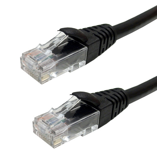 RJ45 Cat5e Plenum UTP Solid Patch Cable - CMP/FT6 - Black - 75ft