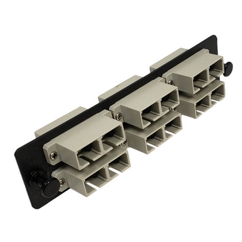 Loaded LGX Adapter Panel with 6x Duplex SCPC Multimode - Black