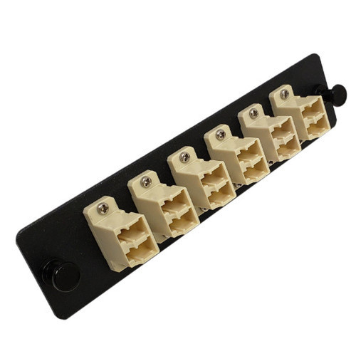 Loaded LGX Adapter Panel with 6x Duplex LCPC Multimode - Black