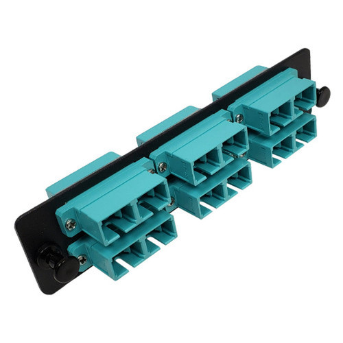 Loaded LGX Adapter Panel with 6x Duplex SCPC Multimode 10G - Black