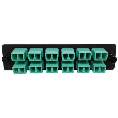 Loaded LGX Adapter Panel with 12x Duplex LCPC Multimode 10G - Black