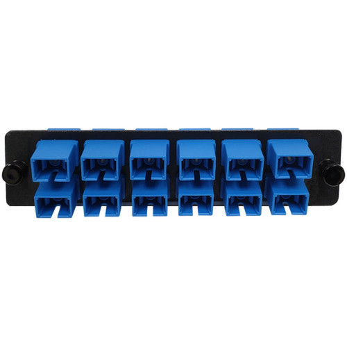 Loaded LGX Adapter Panel with 12x Simplex SCUPC Singlemode - Black