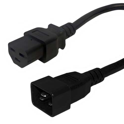 IEC C20 to IEC C21 Power Cable - 12AWG - SJT Jacket - 6ft