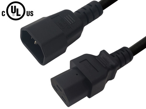 IEC C14 to IEC C21 Power Cable - SJT Jacket - 6ft - 14AWG