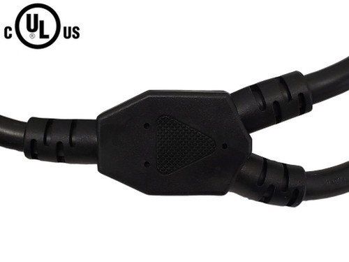 1ft IEC C14 to 2x NEMA 5-15R Power Splitter Cable - 16AWG 13A 125V - SJT