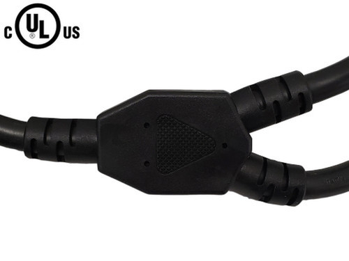IEC C20 to 2x IEC C13 Power Splitter Cable - SJT - 3ft