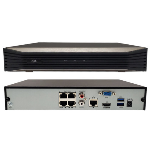 4-Channel IP NVR - 4K 80Mbps - 4x PoE - 1x SATA - 1U