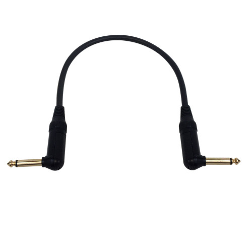 Premium  Cables TS Mono Right Angle Male to TS Mono Right Angle Male Instrument/Guitar Patch Cable - 8 inch