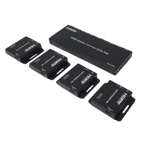 HDMI 4-port Extender Over One Cat6 UTP Cable - 4K30Hz YUV 444 - 40m