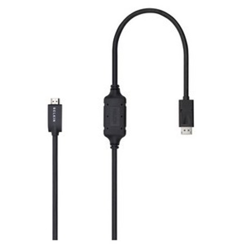 Belkin Video Cable Adapter - DisplayPort/HDMI for Monitor, Notebook - 3 ft - DisplayPort Male Digital Audio/Video - HDMI Male Digital (Fleet Network)