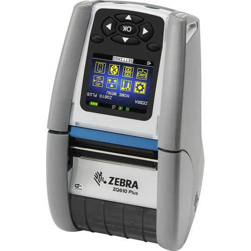 Zebra ZQ610 Plus-HC Desktop, Industrial, Mobile Direct Thermal Printer - Monochrome - Label/Receipt Print - Bluetooth - Near Field - - (Fleet Network)