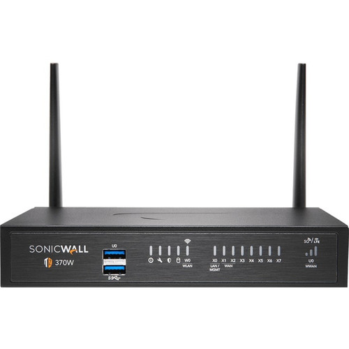 SonicWall TZ370W Network Security/Firewall Appliance - 8 Port - 10/100/1000Base-T - Gigabit Ethernet - Wireless LAN IEEE 802.11ac - - (Fleet Network)