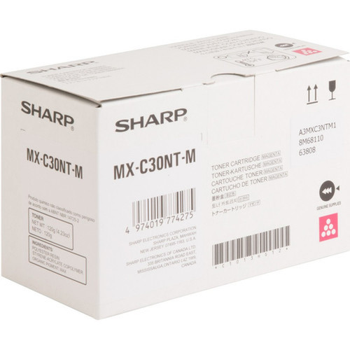 Sharp Original High Yield Laser Toner Cartridge - Magenta - 1 Each - 6000 Pages MXC30NTM