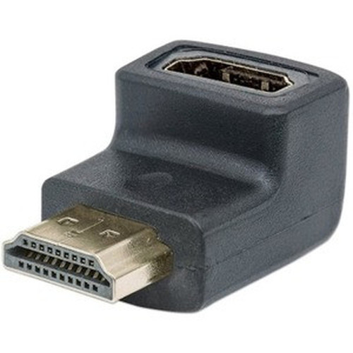 Manhattan HDMI Adapter 4K60Hz Premium High Speed Female to Male Upward 90 Angle Black Ultra HD 4k x 2k Fully Shielded Gold - 353519