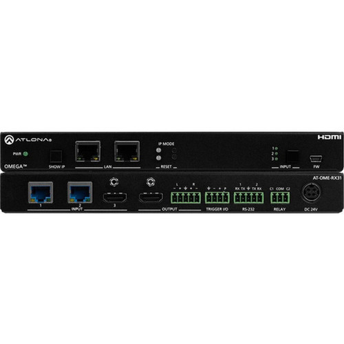 Atlona 31 AV Switcher and Receiver with Scaler - Dual HDBaseT Plus HDMI Inputs - 3 Input Device - 1 Output Device - 32808 ft 100000 AT-OME-RX31