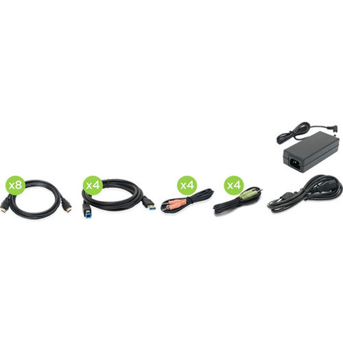 IOGEAR 4-Port 4K Dual View KVMP Switch with HDMI Connection USB 30 Hub and Audio - 4 Computers - 2 Local Users - 4096 x 2160 - 1 GCS1944H