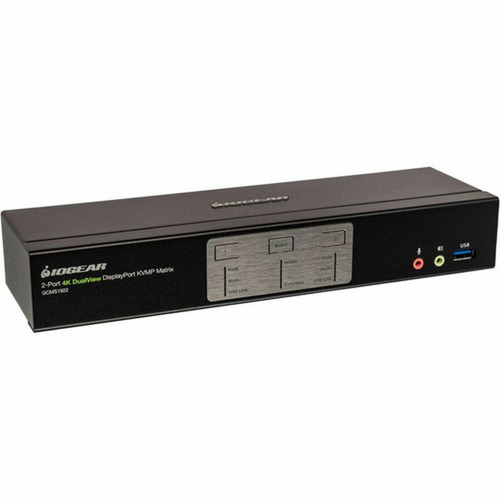 IOGEAR 2-Port 4K Dual View DisplayPort Matrix KVMP - 2 Computers - 1 Local Users - 4K - 4096 x 2160 - 6 x USB - 2 x HDMI - 2 x GCMS1922