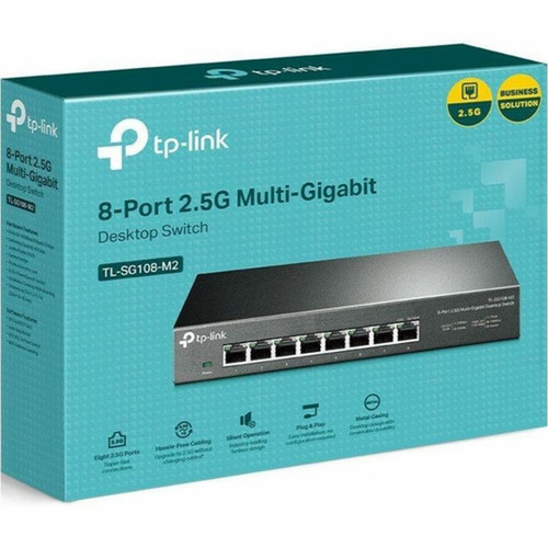 TP-Link 8-Port 25G Multi-Gigabit Desktop Switch - 5 Ports - 25 Gigabit Ethernet - 25GBase-T - 2 Layer Supported - 887 W Power - - TL-SG108S-M2