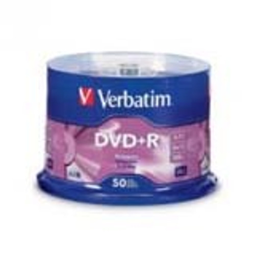 Verbatim 16x DVD+R Media - 4.7GB - 120mm Standard - 50 Pack Spindle (Fleet Network)