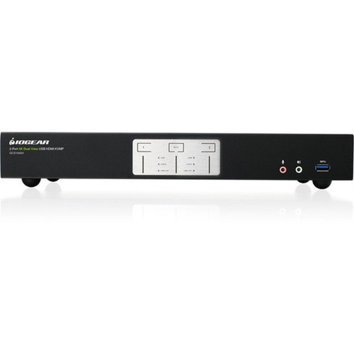 IOGEAR 2-Port 4K Dual View KVMP Switch with HDMI Connection USB 30 Hub and Audio - 2 Computers - 2 Local Users - 4096 x 2160 - 1 GCS1942H