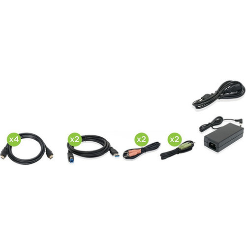 IOGEAR 2-Port 4K Dual View KVMP Switch with HDMI Connection USB 30 Hub and Audio - 2 Computers - 2 Local Users - 4096 x 2160 - 1 GCS1942H