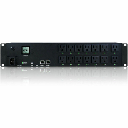 EnGenius ECP214 14-Outlets PDU - Managed, Metered-by-Outlet, Switched - NEMA 5-15P - 14 x NEMA 5-15R - 120 V AC - Surge Protection, - (Fleet Network)