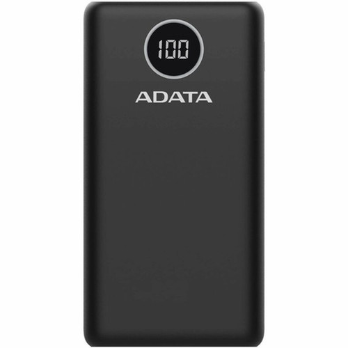 Adata P20000QCD Power Bank - For Mobile Phone Gaming Console - Lithium Polymer Li-Polymer - 20000 mAh - 3 A - 5 V DC 9 V DC 12 V AP20000QCD-DGT-CBK