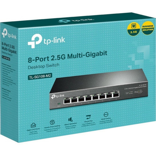 TP-Link 8-Port 25G Desktop Switch - 8 Ports - 25 Gigabit Ethernet - 25GBase-T - 2 Layer Supported - 1565 W Power Consumption - - - TL-SG108-M2
