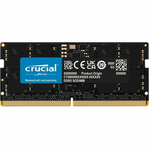 Crucial - For Notebook - 24 GB 1 x 24GB - DDR5-5600PC5-44800 DDR5 SDRAM - 5600 MHz - CL46 - 110 V - Non-ECC - Unbuffered - - CT24G56C46S5