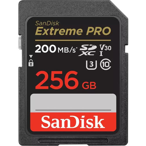 SanDisk Extreme PRO 256 GB Class 10UHS-I U3 V30 SDXC - 200 MBs Read - 140 MBs Write SDSDXXD-256G-GN4IN