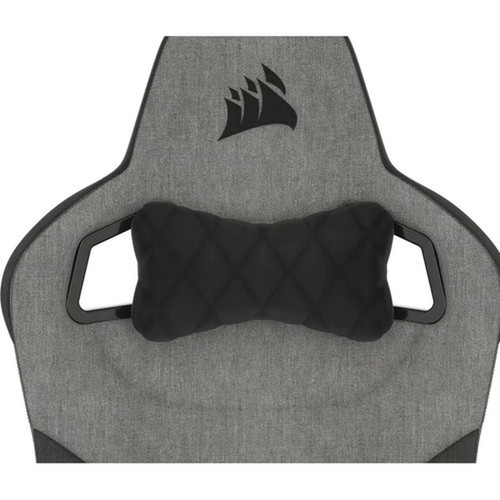 Corsair T3 RUSH Fabric Gaming Chair 2023 - GreyWhite - For Gaming - Fabric Nylon Memory Foam - White Gray CF-9010058-WW