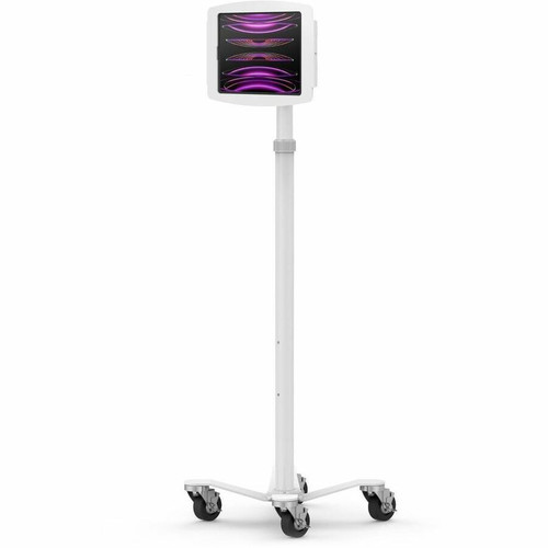Compulocks iPad 10.9" 10th Gen Space Enclosure Medical Rolling Cart Plus Hub - 4 Casters - White12.9" Screen Supported (Fleet Network)