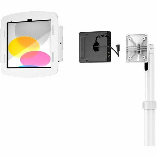 Compulocks iPad 109 10th Gen Space Enclosure Medical Rolling Cart Plus Hub - 4 Casters - White109 Screen Supported MCRSTDW209IPDSWH01