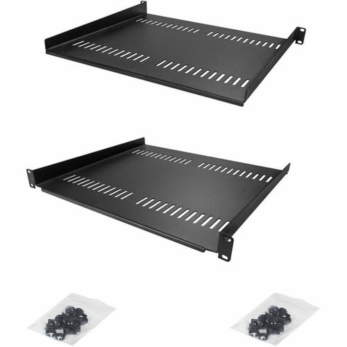 StarTechcom 1U Server Rack Cabinet Shelf - Fixed 16 Deep Cantilever Rackmount Tray for 19 DataAVNetwork Enclosure wCage Nuts - CABSHELF116V2PK