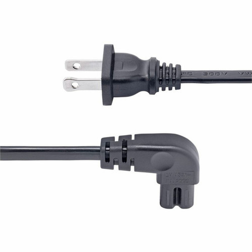 StarTechcom 6ft 18m Laptop Power Cord NEMA 1-15P to Right Angle C7 7A 125V 18AWG Replacement Laptop Charger Cable UL Listed - PXT101NB-STRA-6F