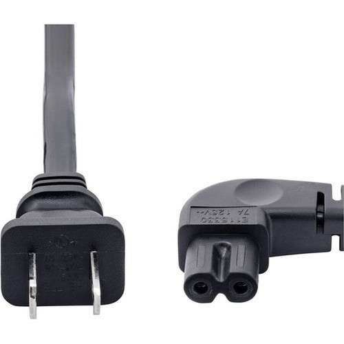 StarTechcom 6ft 18m Laptop Power Cord NEMA 1-15P to Right Angle C7 7A 125V 18AWG Replacement Laptop Charger Cable UL Listed - PXT101NB-STRA-6F