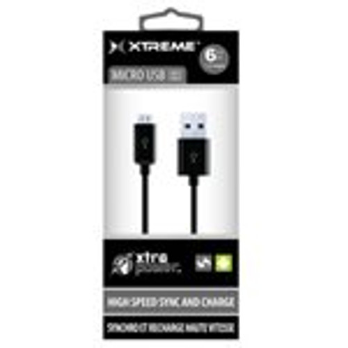 XTREME 6FT USB MICRO-USB TO USB-A CABLE BILINGUAL (XAS8-0102-BLK)