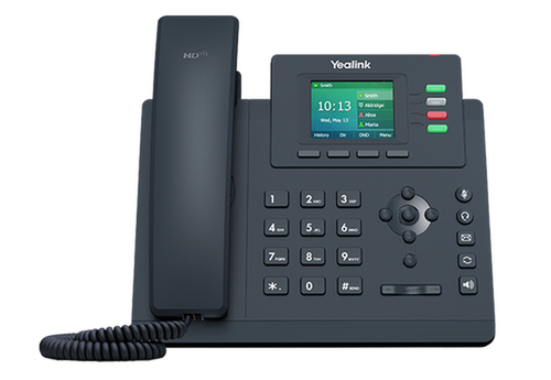 Yealink 1301046 SIP-T33G IP Phone - 4 SIP Lines - 2 4 Color Display - Dual Gigabit Ethernet - PoE - Classic Gray - Wall