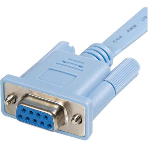 StarTechcom_Cisco_console_router_cable_-_RJ45_m_-_DB9_f_-_6_ft_-_RJ-45_Male_Network_-_DB-9_Female_Serial_-_6ft_-_Blue_DB9CONCABL6