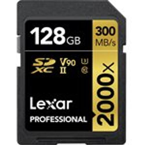 Lexar Professional SDXC 2000X 128GB Card Only UHSII BL Class 10 U3 V90 (LSD2000128G-BNNNU)