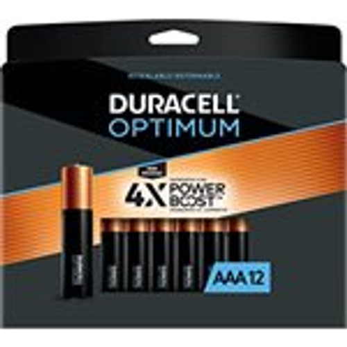 DURACELL OPTIMUM AAA (Non Bulk) Alkaline Battery PACK OF 12 (Optimum AAA-12/12pk)
