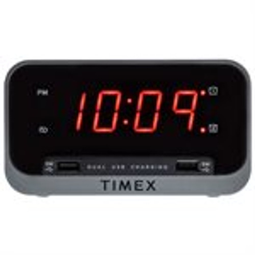 Timex T1300 Dual Alarm Clock with dual USB charging and nightlight (T1300BGC)