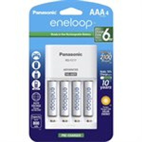 Panasonic Eneloop Pack of 4  AAA Rechargeable Batteries with Charger (KKJ17M3A4BA)