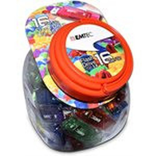 Emtec USB20 C410 16GB Candy Jar 80 pcs asstd colors ECMMD16GC410JAR80