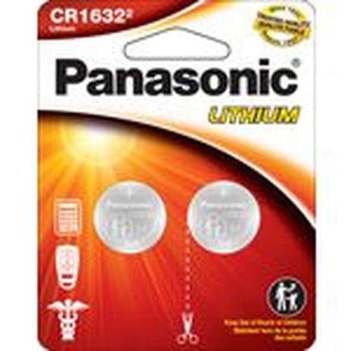 Panasonic CR1632 30 Volt Lithium Coin Cell Batteries - 2 Pack CR1632PA2BL